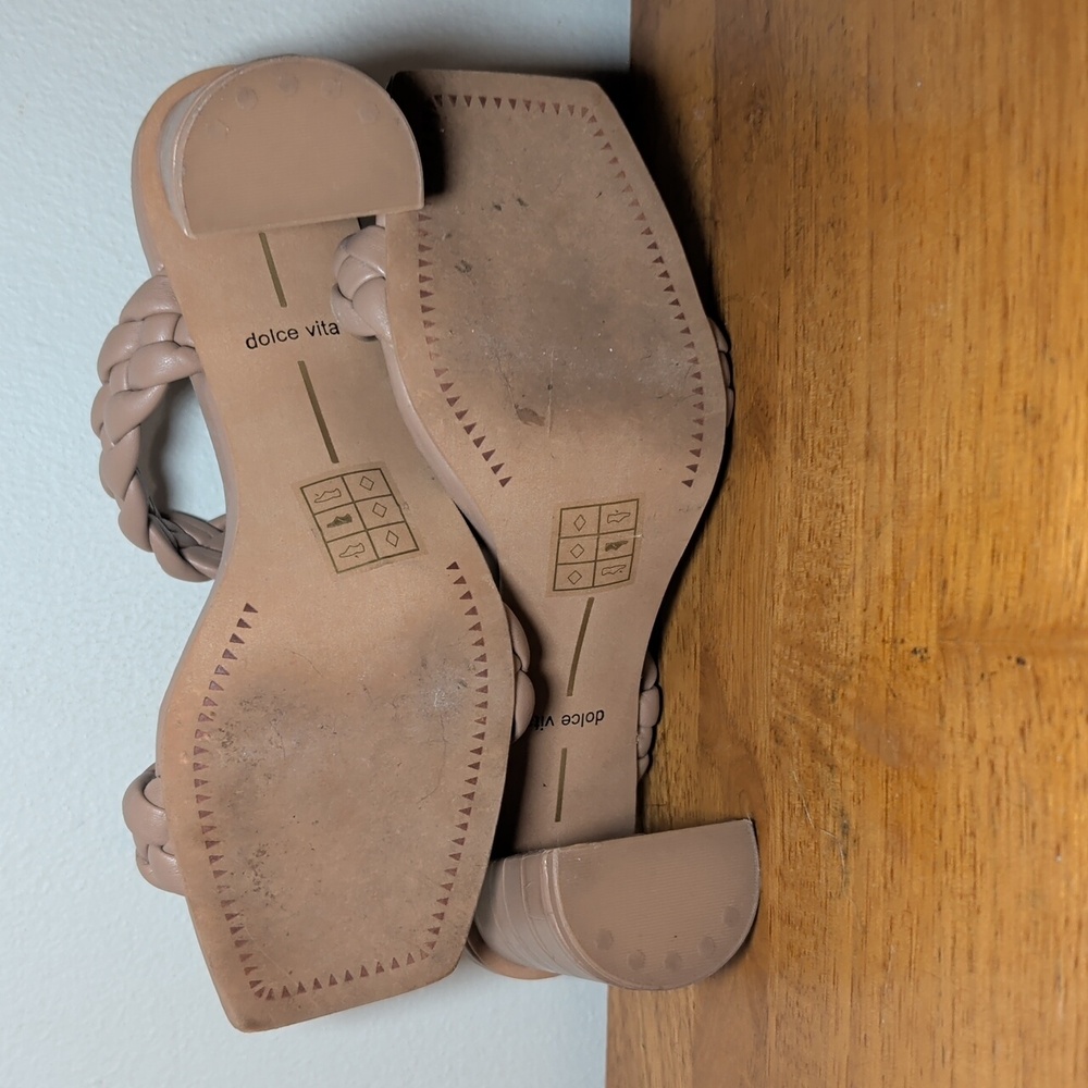 Dolce Vita Paily Braided Sandals Tan 3" Block Heel Summer Women's Size 6.5 - Picture 7 of 7